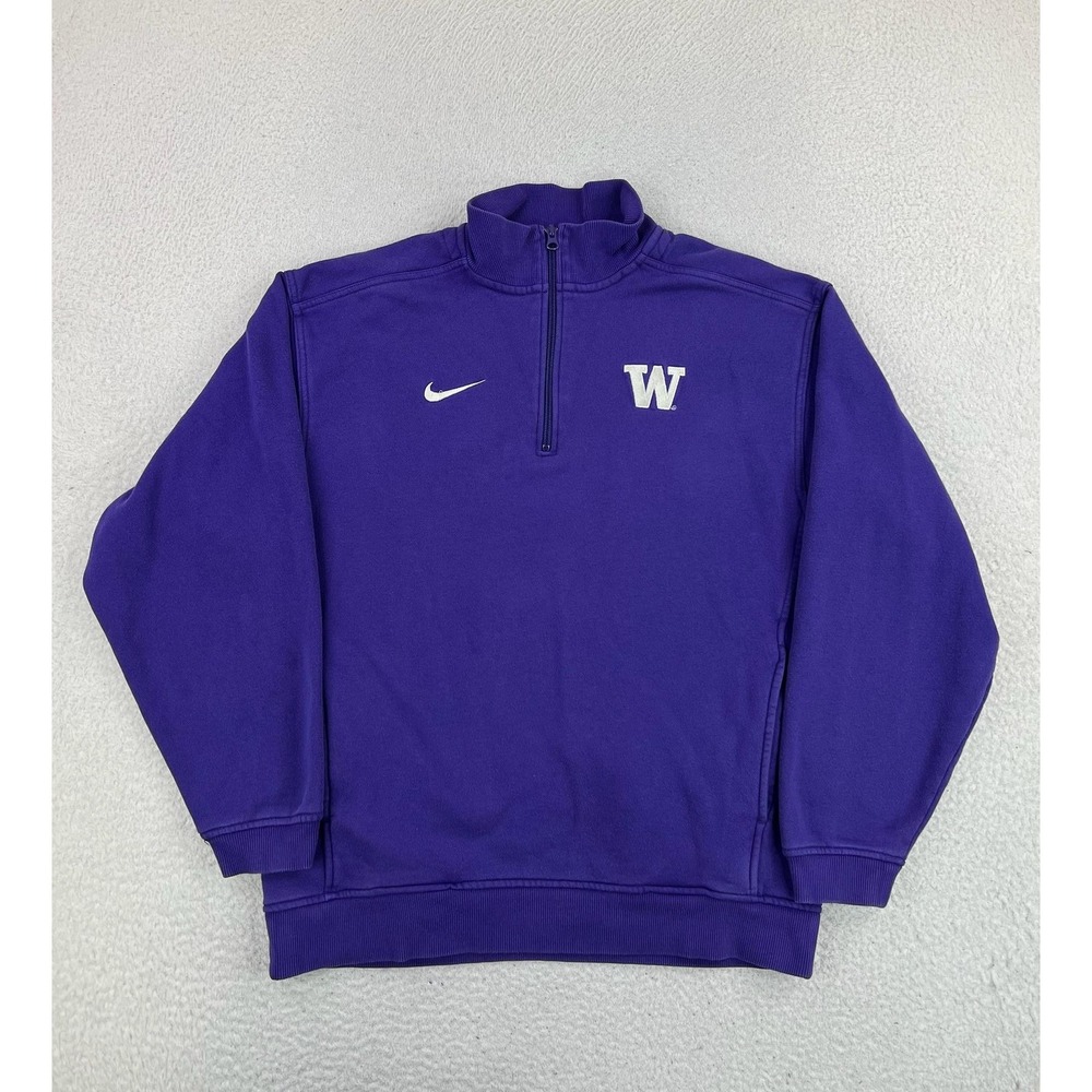 Nike Washington Huskies Mens Medium Purple NCAA Football Quarter Zip Sweatshirt